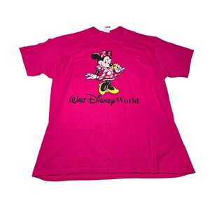 Vintage‎ Disney Minnie Mouse Walt Disney World Pink Graphic T-Shirt XXL